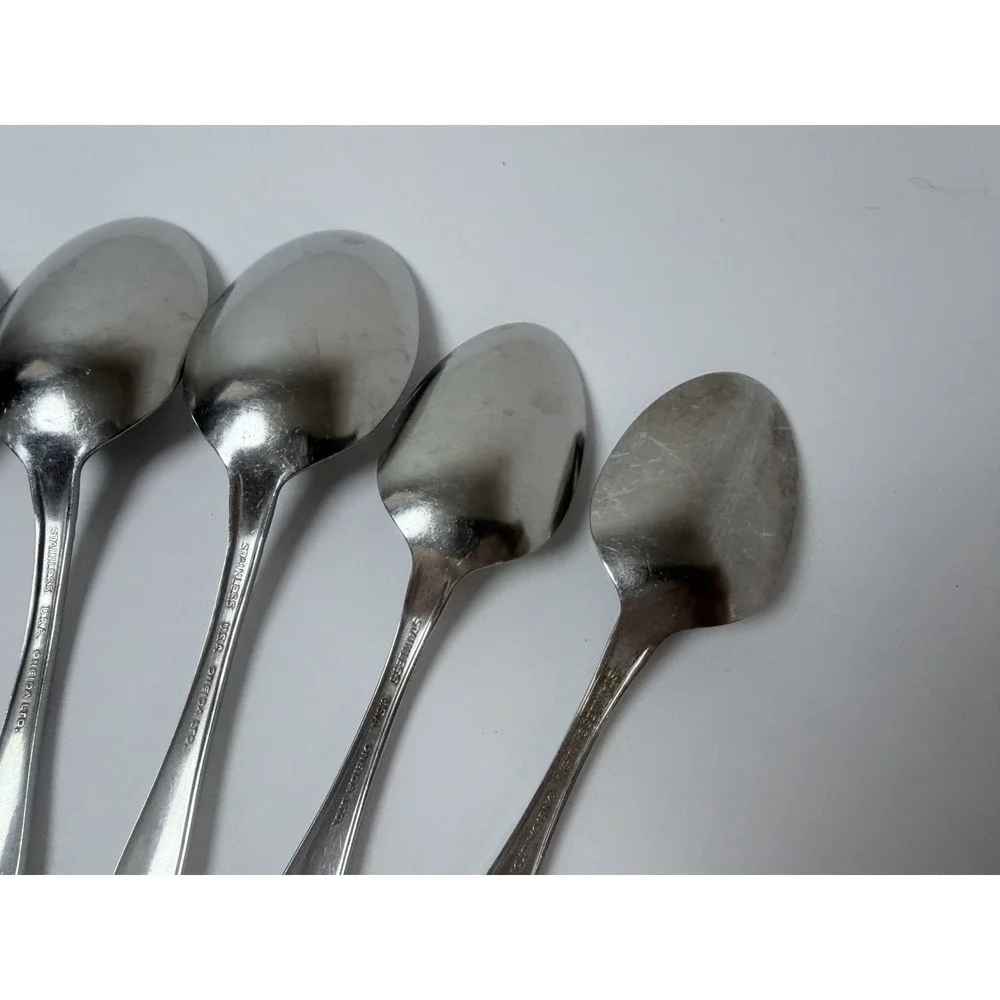 Oneida BERKELEY SQUARE‎ Stainless Lot Of 7 4 Teaspoons 3 Soup Spoons